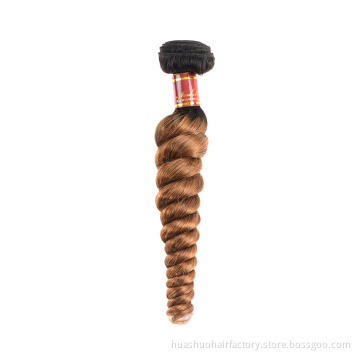 Huashuo Highest Discounts Wholesale 100% Unprocessed Peruvian Virgin 1B/30 Color Double Loose Wave Hair